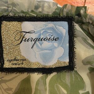 Cynthia, Rose, New York “ turquoise” cream embellished sweater